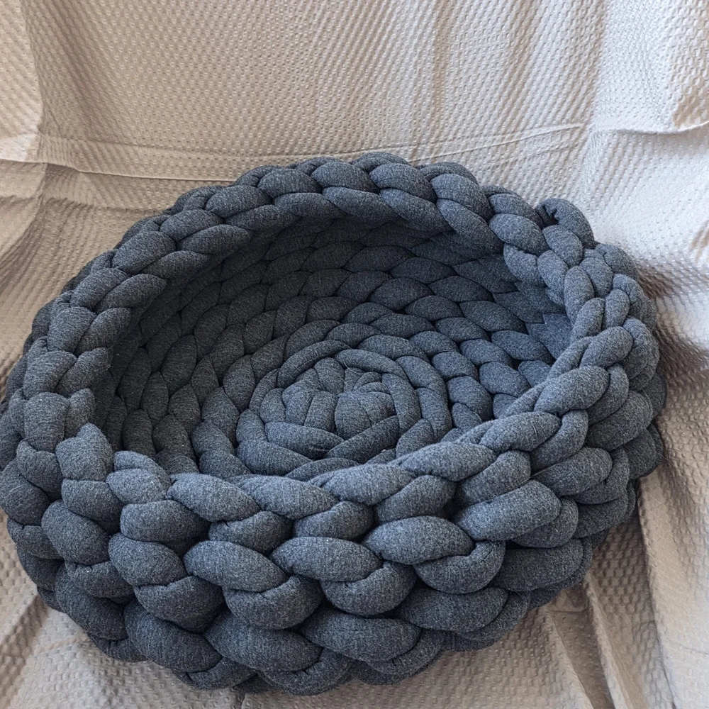 Cozy Knit Basket in Gray
